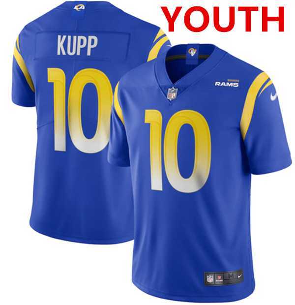 Youth Los Angeles Rams #10 Cooper Kupp 2020 Royal Vapor Limited Stitched NFL Jersey->youth nfl jersey->Youth Jersey